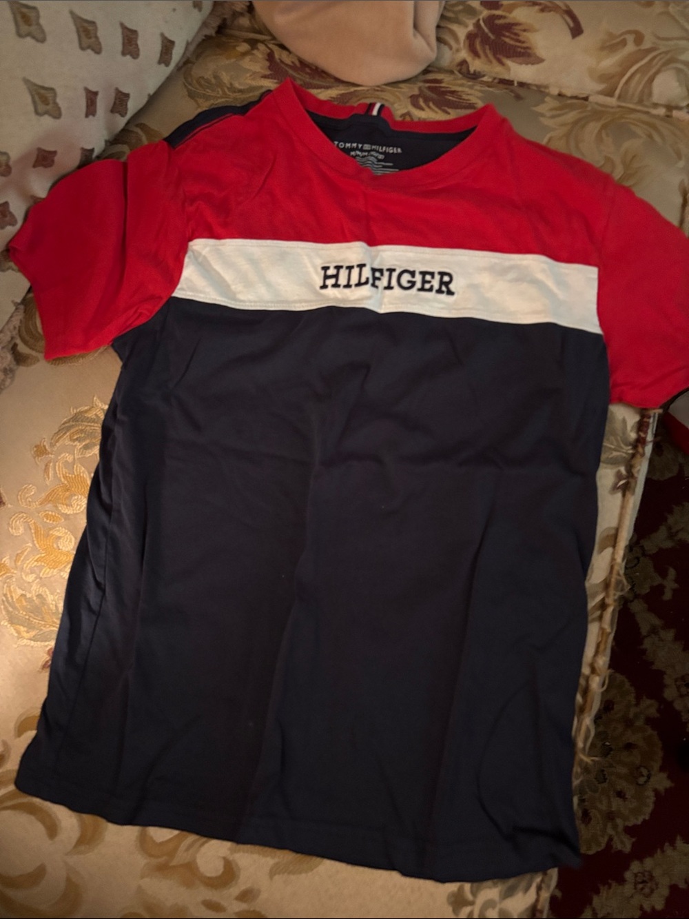 Tommy Hilfiger Red, White & Navy Colorblock Short Sleeve Tee